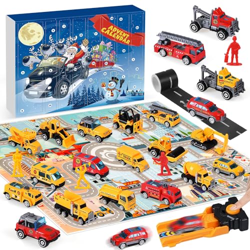 iZoeL Adventskalender Autos Junge 24 Fahrzeuge aus Legierung Baustelle Bagger Lastwagen Feuerwehrauto Flugzeuge mit Launcher 2023 Weihnachtskalender iZoeL Adventskalender Autos Junge 24 Fahrzeuge aus Legierung Baustelle Bagger Lastwagen Feuerwehrauto Flugzeuge mit Launcher 2023 Weihnachtskalender von iZoeL