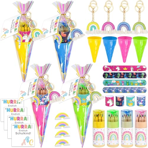 iZoeL 4 STK Einschulung Geschwisterschultüte Jungen Mädchen, 30cm Geschwister Schultüte Kleine Zuckertüte kleine Schultüten für Schüler Studenten iZoeL 4 STK Einschulung Geschwisterschultüte Jungen Mädchen, 30cm Geschwister Schultüte Kleine Zuckertüte kleine Schultüten für Schüler Studenten von iZoeL