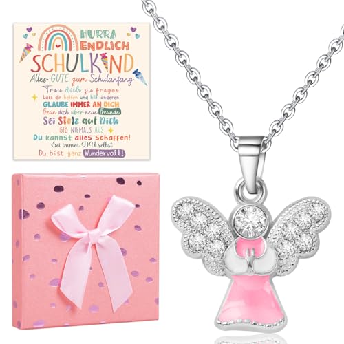 iZoeL Einschulung Geschenk Mädchen 2025 Schulkind Geschenk Schultüte Füllung Mädchen Schulanfang Geschenk Schutzengel Halskette Glücksbringer mit Grußkarte Geschenkbox iZoeL Einschulung Geschenk Mädchen 2025 Schulkind Geschenk Schultüte Füllung Mädchen Schulanfang Geschenk Schutzengel Halskette Glücksbringer mit Grußkarte Geschenkbox von iZoeL