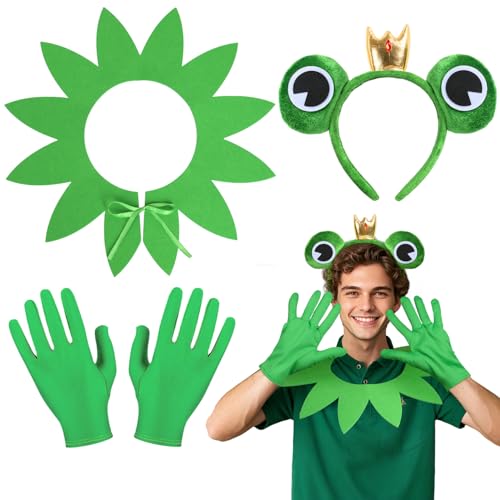 iZoeL Karneval Froschkönig Kostüm Damen Herren Kinder, Frosch Ohren Haarreif Handschuhe Schal Karneval Kostüm Accessorie, Damen Herren Kinder Frosch Oufit Karneval Fasching Mottoparty kostüm iZoeL Karneval Froschkönig Kostüm Damen Herren Kinder, Frosch Ohren Haarreif Handschuhe Schal Karneval Kostüm Accessorie, Damen Herren Kinder Frosch Oufit Karneval Fasching Mottoparty kostüm von iZoeL