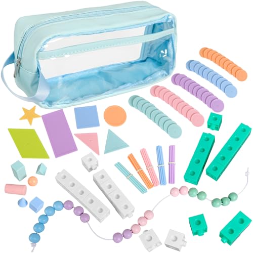 iZoeL Einschulung Mathematik Set,Schüler-Mäppchen Kinder Rechenhilfe Tools Rechenkette Rechenwerkzeuge Grundschule Schulkind 1. klasse von iZoeL