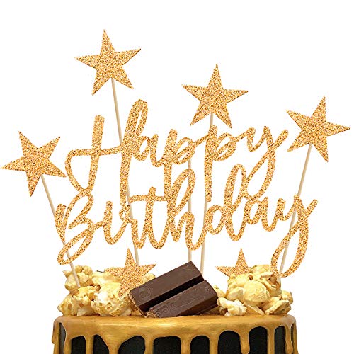 iZoeL Tortendeko Gold 2set Happy Birthday 20pcs Sterne Cake Topper Kuchendeko Gold Geburtstag Dekoration iZoeL Tortendeko Gold 2set Happy Birthday 20pcs Sterne Cake Topper Kuchendeko Gold Geburtstag Dekoration von iZoeL