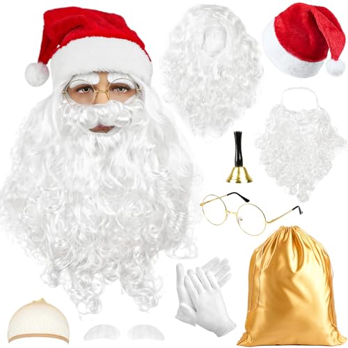 iZoeL Weihnachtsmann kostüm Herren Damen, Weihnachtsmann Perücke Bart Mütze Handschuhe Weihnachtsmann Tasche Brille Weihnachtskostüm Accessories, Herren Damen Weihnachtsmann Anzug iZoeL Weihnachtsmann kostüm Herren Damen, Weihnachtsmann Perücke Bart Mütze Handschuhe Weihnachtsmann Tasche Brille Weihnachtskostüm Accessories, Herren Damen Weihnachtsmann Anzug von iZoeL