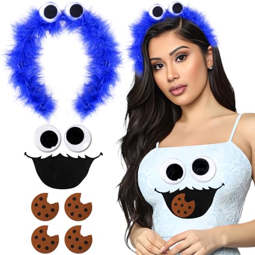 iZoeL krümelmonster kostüm Damen Kinder, Cookie Haarreif krümelmonster Keks Augen Mund aufkleber Cookie krümelmonster Kostüm Accessorie, Damen Kinder Kostüm karneval Fasching Mottoparty Kostüm iZoeL krümelmonster kostüm Damen Kinder, Cookie Haarreif krümelmonster Keks Augen Mund aufkleber Cookie krümelmonster Kostüm Accessorie, Damen Kinder Kostüm karneval Fasching Mottoparty Kostüm von iZoeL