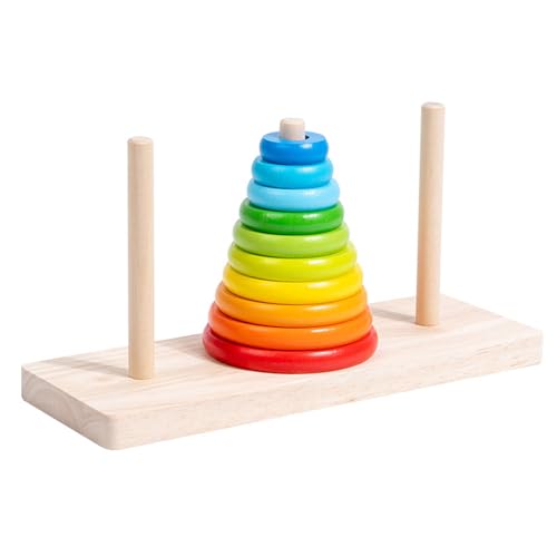 iaoskqwu Gedankentrainingsspielzeug mit Farbringen für Kinder, die Holzlehrmittel im Turm von Hanoi, Baustein Arhat Tower, Lernen, 10 Farbschichten iaoskqwu Gedankentrainingsspielzeug mit Farbringen für Kinder, die Holzlehrmittel im Turm von Hanoi, Baustein Arhat Tower, Lernen, 10 Farbschichten von iaoskqwu