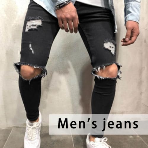 iaoskqwu Herren Slim Fit Skinny Jeans Stilvolle und Bequeme zerrissene Skinny Jeans Biker Jeans Herren Herren Kostüme Zerrissene Jeans Hosen, Schwarz, L iaoskqwu Herren Slim Fit Skinny Jeans Stilvolle und Bequeme zerrissene Skinny Jeans Biker Jeans Herren Herren Kostüme Zerrissene Jeans Hosen, Schwarz, L von iaoskqwu