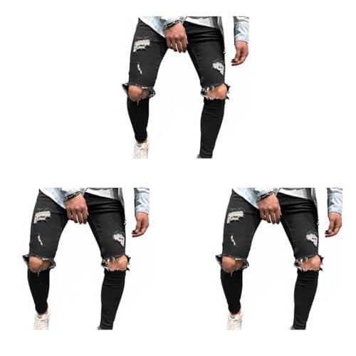iaoskqwu Herren Slim Fit Skinny Jeans Stilvolle und Bequeme zerrissene Skinny Jeans Biker Jeans Herren Herren Kostüme Zerrissene Jeans Hosen, Schwarz, M iaoskqwu Herren Slim Fit Skinny Jeans Stilvolle und Bequeme zerrissene Skinny Jeans Biker Jeans Herren Herren Kostüme Zerrissene Jeans Hosen, Schwarz, M von iaoskqwu