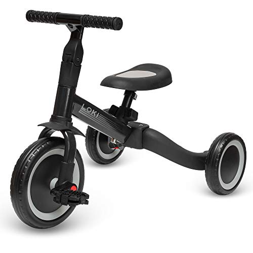 ib style® Loki 4 in 1 Multifunktions Dreirad | Laufrad | Balance Fahrrad | 1-5 Jahre | Bis 25kg | Anthrazit von ib style