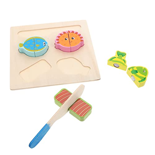ibasenice Schneidespielzeug Aus Holz Für Kinder – 3D-küchenpuzzle Mit Fisch – Spielzeugset Zum Schneiden Von Lebensmitteln – Entwickelt Kognitive Fähigkeiten ibasenice Schneidespielzeug Aus Holz Für Kinder – 3D-küchenpuzzle Mit Fisch – Spielzeugset Zum Schneiden Von Lebensmitteln – Entwickelt Kognitive Fähigkeiten von ibasenice
