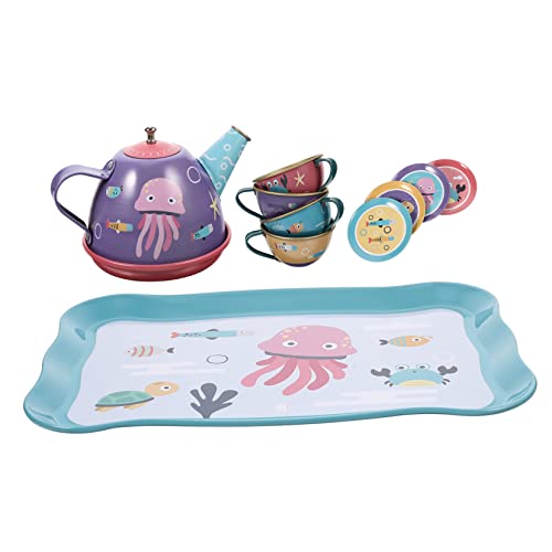 1 Satz Simuliertes Teeset für küchenspielzeug für Kitchen Toys for Puppenteeservice für kleine Mädchen kleine Mädchen Weißblech ibasenice von ibasenice