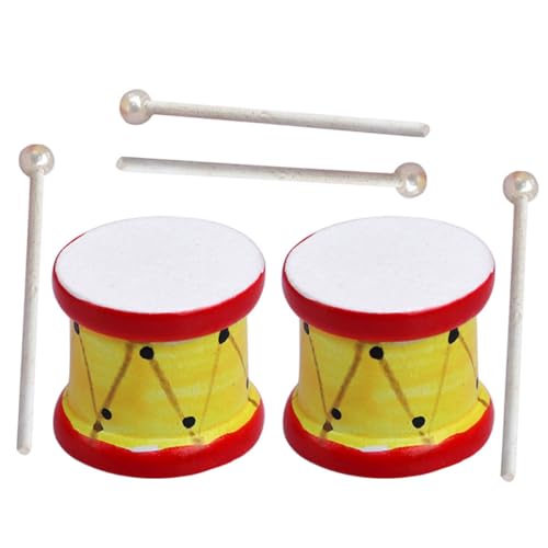 ibasenice Mini-puppenhaus-Schlagzeug Vintage-Design Musikinstrumentenmodell Für Dekorative Heimverzierung von ibasenice