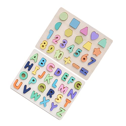 ibasenice 2 Sätze Alphabet-Block-Puzzle Puzzle rätselbuch kindergeburtstags mitgebsel Mathe- детские игрушки Holzbaustein baustein Kinderspielzeug Kinderpuzzle von ibasenice