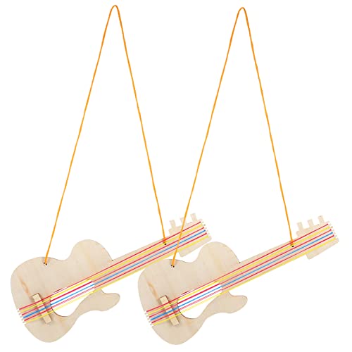ibasenice Gitarreninstrument Aus Holz – Kinderspielzeuggitarre Für Kinder – Malgitarren-spielzeugset von ibasenice
