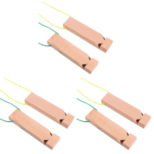 6 Stück Holz-Zugpfeife, Musikinstrument für Kinder, Partyzubehör, Beige, 13 x 3 x 5 cm, 2 Stück pro Packung von ibasenice