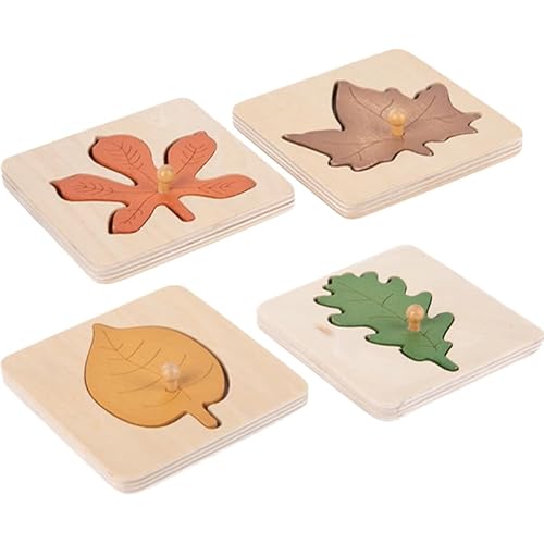Montessori-Puzzle mit Blättern für Kinder, 4-teilig, Lernspielzeug aus Holz, kognitive Entwicklung, 9,5 x 9,5 cm, Spiele für Kinder von 2-4 Jahren Montessori-Puzzle mit Blättern für Kinder, 4-teilig, Lernspielzeug aus Holz, kognitive Entwicklung, 9,5 x 9,5 cm, Spiele für Kinder von 2-4 Jahren von ibasenice