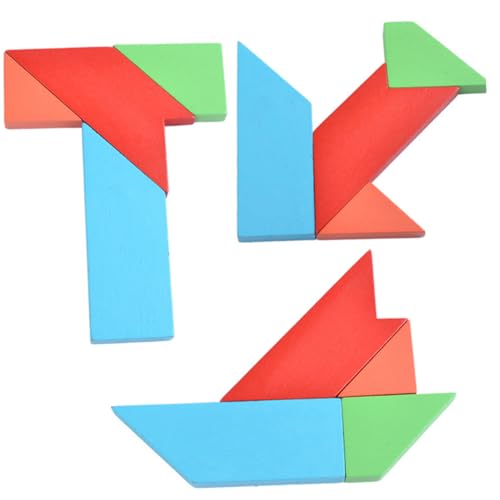ibasenice 1 Box Lustiges Tangram Puzzles Puzzles Frühes Lernspielzeug Holz Tangram Aus Holz von ibasenice