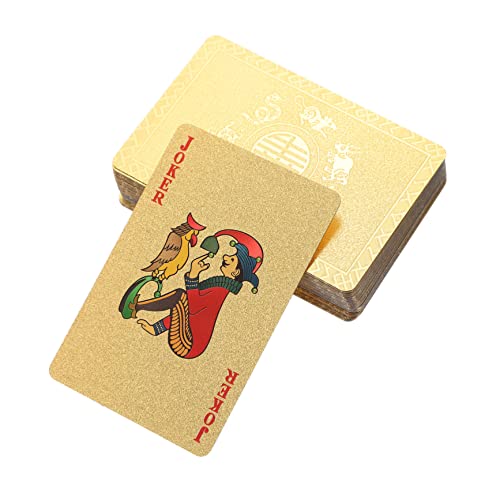 ibasenice 1 Kartenspielen Reisespiele Spielkarten Jetons Orakelkartendecks mit Ratgeber Jumbo pokerkarten Playing Cards brettspiel Water Proof plattierte Pokerkarte Party-Spielkarte PVC von ibasenice