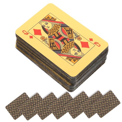 ibasenice 1 Mini-goldspielkarten Personalisierte Spielkarten Kleine Karten Mini-kartenspiele Kinderparty Gefälligkeiten Pik-Spielkarten Minikarten Reisespiel Das Haustier Golden von ibasenice