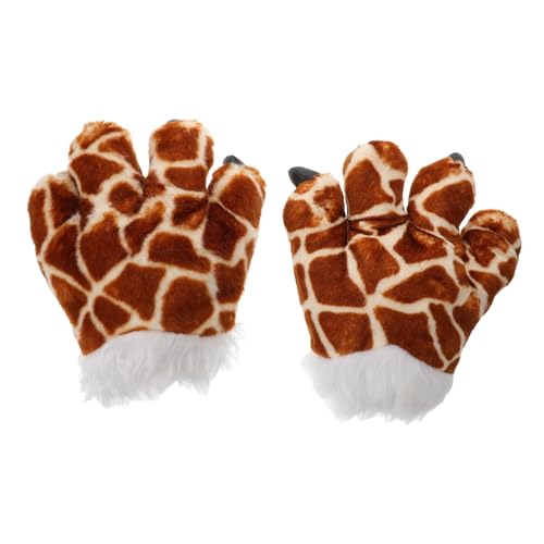 ibasenice Giraffenhandschuhe Für Kinder Warme Handschuhe Mit Tierpfoten Plüschspielzeug Für Jungen Und Mädchen Theaterkostüme Pädagogisches Spiel von ibasenice