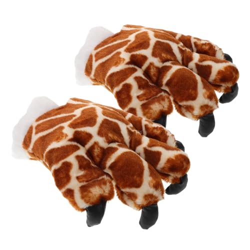 ibasenice 1 Paar Warme Handschuhe Für Kinder Giraffenpfoten Tierhandschuhe Plüschspielzeug Für Jungen Und Mädchen Theaterkostüme von ibasenice