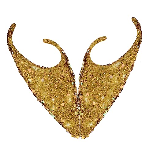 ibasenice 1 Paar paillettenbesetzte falsche Ohren Fuchsohren Nase Elven Ears ohrschmuck Kostümzubehör Ohrenschmuck Cosplay-Ohr-Accessoires entzückende Verkleidung Feenohren Emulsion Golden von ibasenice