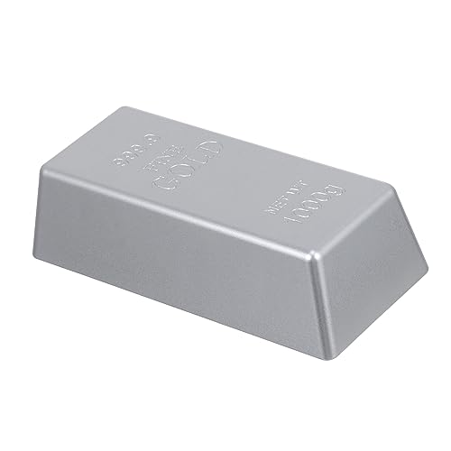 ibasenice 1 Stück Simulation Silberbarren Kunststoff Ornament Streich Home Decor Desktop Dekorative Silber Ziegel Spielzeug Für Bühnenauftritte von ibasenice