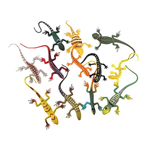 ibasenice 1 Satz 12 Stück simuliertes Echsenmodell Chaps tiegerkostuem kucheltier Wildtier wild Life reptiloiden Reptilien Wildlife Eidechsenmodell von ibasenice