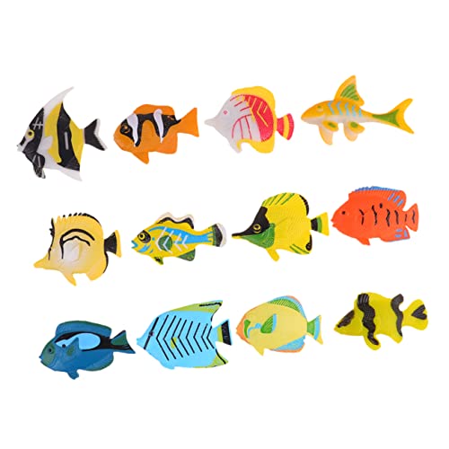 ibasenice 1 Satz 12st Tropische Fischfiguren Spielzeug Fisch Kidcraft-spielset Meeresspielzeug Jungs-Spielzeug Spielzeuge Simuliertes Fischspielzeug Kind Tier Gefälschter Fisch von ibasenice