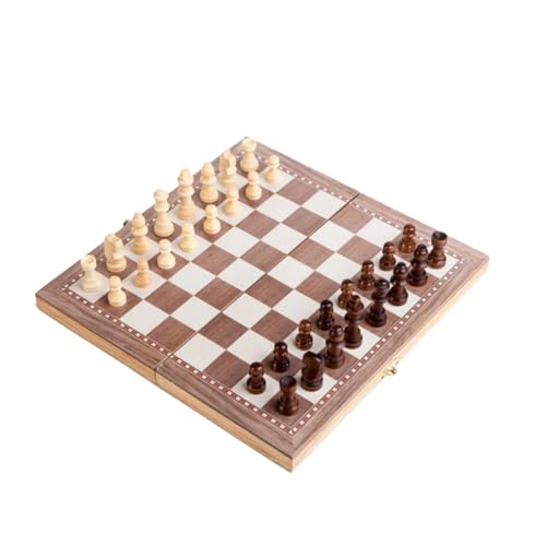 ibasenice 1 Satz 3 1 Faltschach Schach aus Holz Dame Backgammon Schachspiel faltbar einstellen Hölzern von ibasenice
