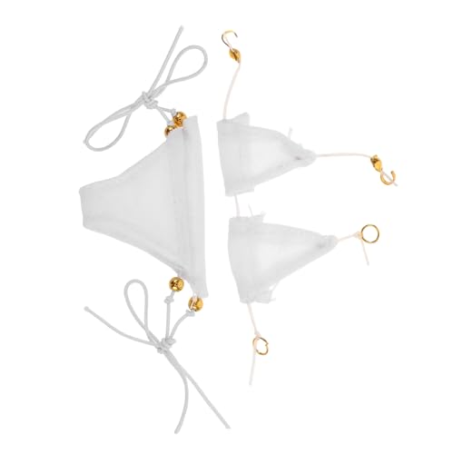 ibasenice 1 Satz Badeanzug -Dressingpuppe Puppenbadebekleidung Outfits Mädchenpuppe Badeanzug dekorative Puppenkleidung Badeanzug Puppen Sommer Mini-Puppen-Badeanzug-Outfit Stoff Weiß von ibasenice