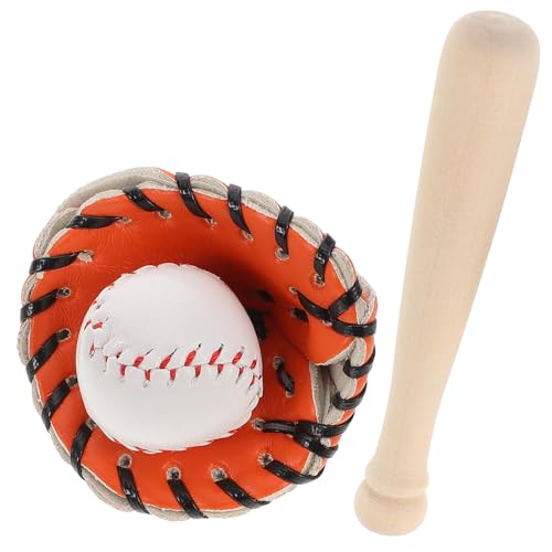 ibasenice 1 Satz Baseball-Softball-Set wohnaccessoires Mini-Baseball-Set Mini-Baseball für Party für Haustiere Kinderpuppen Miniaturen zum Basteln Mini-Sportbälle zum Basteln Holz von ibasenice