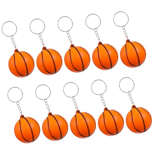 ibasenice 1 Satz Basketball-schlüsselanhänger Drinnen Basketball-partygeschenke Schlüsselbundanhänger Mini -basketball Spiel Kind Sport Schlüsselbunddekor Orange 10 Stück von ibasenice