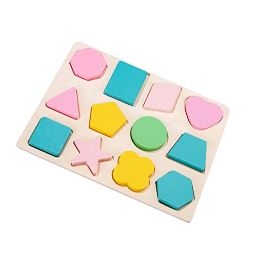 ibasenice 1 Satz Baustein-Puzzle- Entwicklungsspielzeug Für Babys Vorschulrätsel Formpassendes Brett Puzzles Aus Holz Sortierspielzeug Für Kleinkinder 2-4 Jahre -rätsel Hölzern von ibasenice