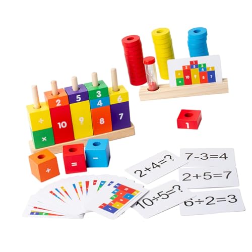 ibasenice 1 Satz Bausteine ​​für Vorschulkinder Bausteinspielzeug Frühpädagogisches Anzahl Kognitiver Spielzeuge Arithmetische Lehrmittel Mathe-lehrmittel Colorful Papier von ibasenice