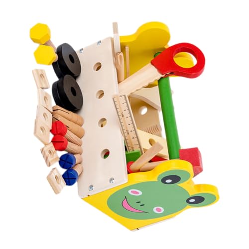 ibasenice Pädagogischer Werkzeugkasten Für Kinder – Holzspielzeugset Mit Cartoon-werkzeugen Und Stem-bauspielzeug Für Jungen Und Mädchen von ibasenice