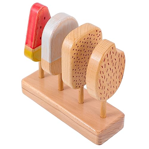 ibasenice 1 Satz Buchen - Am Stiel Eiscreme - rollenspielspielzeug Realistisches Eisspielzeug Eiscreme - Holz ibasenice 1 Satz Buchen - Am Stiel Eiscreme - rollenspielspielzeug Realistisches Eisspielzeug Eiscreme - Holz von ibasenice