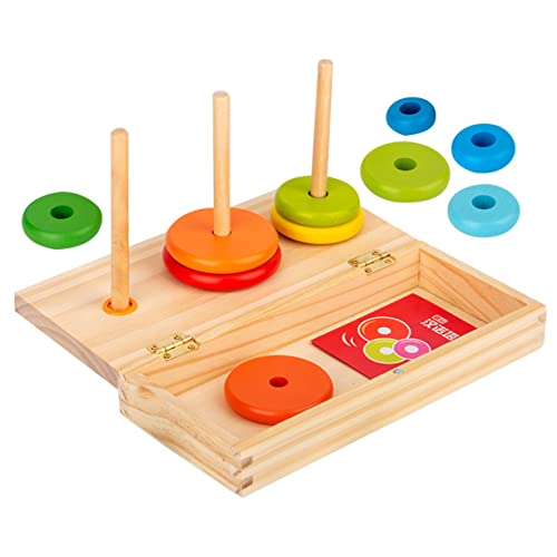 ibasenice 1 Satz Buntes Stapelspielzeug aus Holz für Kleinkinder Lagige Ringe Pädagogisches Formen und Farberkennung für Frühe Entwicklung und Kreatives von ibasenice