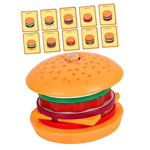 ibasenice 1 Satz Burger- holzspielzeug für Lernspielzeug für 3-jährige Feinmotorik- für Kleinkinder 1-3 Kindernahrung manuelle Matching-Erkennung von ibasenice