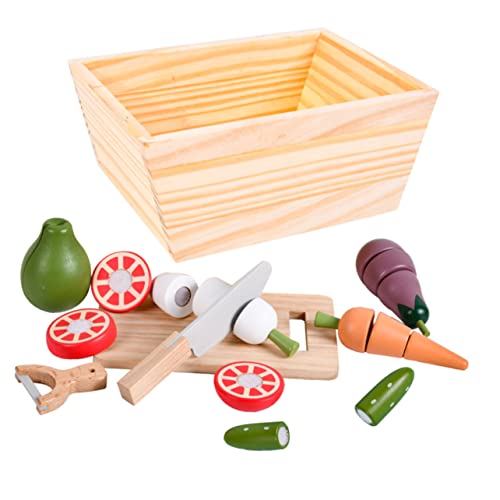 ibasenice 1 Satz Chichele- interaktives küchenspielzeug für Kitchen Toys for kindertag Cartoon-Gemüse- Spielzeugküchenzubehör hölzern von ibasenice