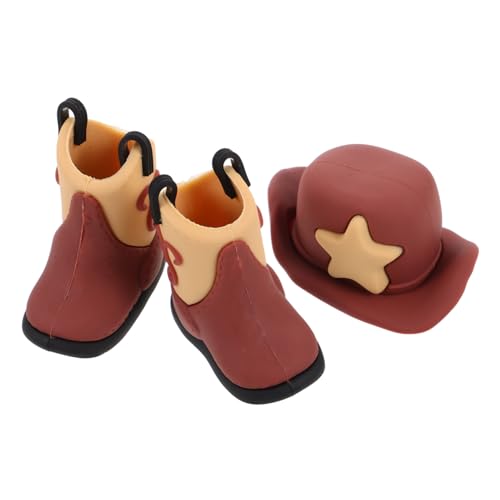 ibasenice 1 Satz Cowboyhut und Stiefel Deko Set für Kuchendekoration Western Thema für Kindergeburtstage und Partys aus Weichem Material Langlebig und Gestaltet von ibasenice