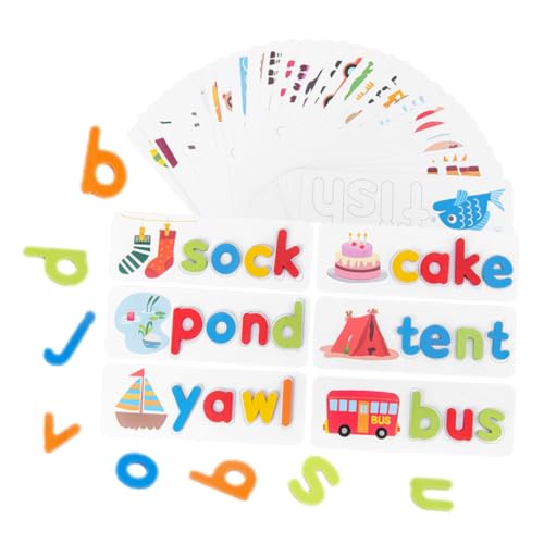 ibasenice 1 Satz Denkspiel Puzzle rätselbuch spielsachen für kinderspielsachen rätselspiel Alphabet-Rechtschreibspiel Lernen Alphabet -Puzzle hölzern von ibasenice