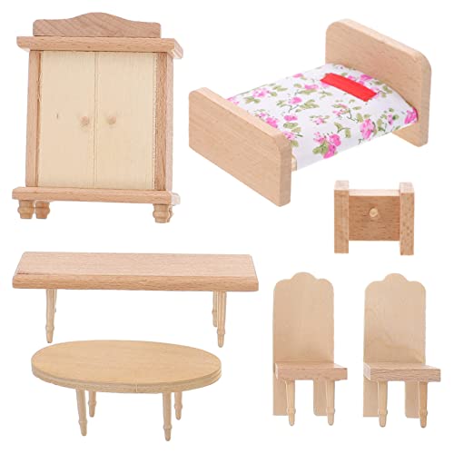 ibasenice 1 Satz Dich die Welt des mit Unserem Teiligen Puppenhaus Möbelset für Kreative Rollenspiele mit Bett Kleiderschrank Tisch und Stühlen ibasenice 1 Satz Dich die Welt des mit Unserem Teiligen Puppenhaus Möbelset für Kreative Rollenspiele mit Bett Kleiderschrank Tisch und Stühlen von ibasenice