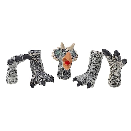 ibasenice 1 Satz Dinosaurier-Fingerpuppe Skelett Affen Puppen kinderspielzeug hühner Fantasiespielzeug Kinderhandpuppe dinokostuem realistische Krallen Tiere Handpuppe Vinyl Grey von ibasenice