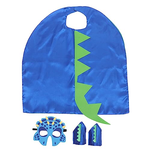 ibasenice 1 Satz Dinosaurier-umhang-set Maskerade Ninja Kostüm Halloween Leistungsqualitäten Bühnenumhang Cosplay-umhang Partyzubehör Kindermaskenumhang Lustiger Umhang Blue Polyester von ibasenice