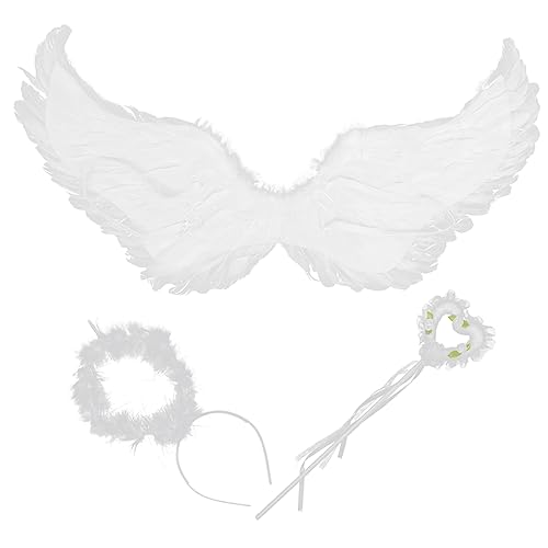 ibasenice 1satz Mädchen Engel Flügel Kostüm Mit Heiligenschein Dekorative Engelsflügel Für Cosplay Und Partys Leichtes Und Realistisches Design Für Damen Für Halloween Und Karneval von ibasenice