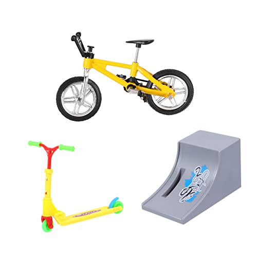 ibasenice 1 Satz Finger-Skateboard- Schreibtisch Für Mini Roller Brettspielspielzeug Fingersportspielzeug Fahrrad Finger-Scooter- Plastik Yellow von ibasenice