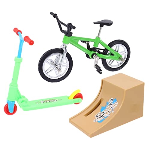 ibasenice 1 Satz Fingerrad für kinderspielzeug Decompression Toy Finger Toys Mini- Miniaturspielzeug Finger Fahrradrampe Fingerbike mit Rampe Aluminiumlegierung von ibasenice