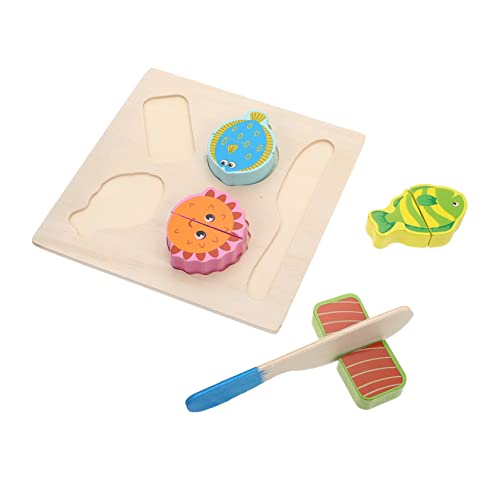 ibasenice 1 Satz Fruchtschnitt interaktives Spielzeug küchenspielzeug für Kinder 3D-Puzzle Kinderrätsel gefälschtes Essen Spielzeug für Kleinkinder Kinderspielzeug Holzschneidespielzeug Obst von ibasenice