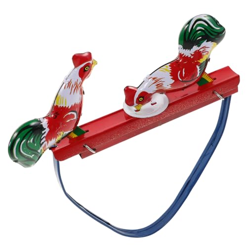 ibasenice Retro-ästhetisches Hühnerspielzeug Aus Metall Vintage-hahn-spielzeug Authentische Hühnerfigur Robuster Eisenbau Lustiger Pickmechanismus von ibasenice