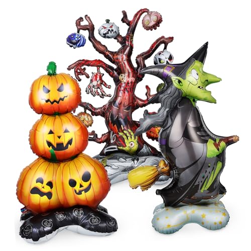ibasenice 1 Satz Halloween-Dekorationsrequisiten Folienballons Aufblasgerät Konfetti umwerben Halloween Party Deko halloween atmosphäre Halloween-Ballon Partyballons Aluminiumfolie von ibasenice